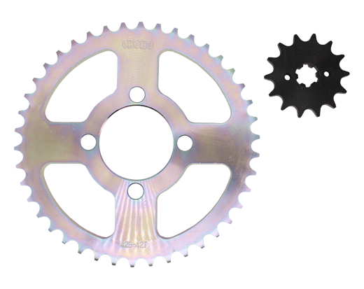 Kit de arrastre boxer ct 100 velocidad CHOHO | 42T/14T 428H-124L reforzado DORADA