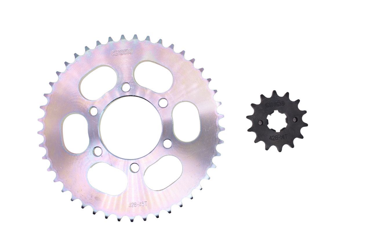 Kit de arrastre xtz 150 CHOHO | 45T/14T 428H-124L reforzado DORADA