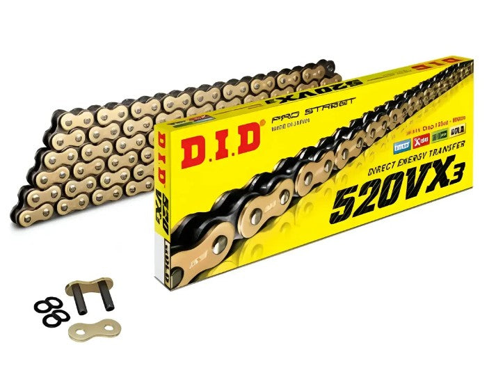CADENA DID Xring 520VX3-120L DORADA (< 1000cc)
