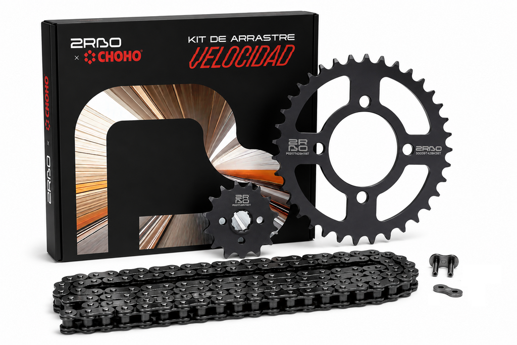 Kit de arrastre nkd 125 velocidad 2RBO | 38T/15T 428H-120L reforzado
