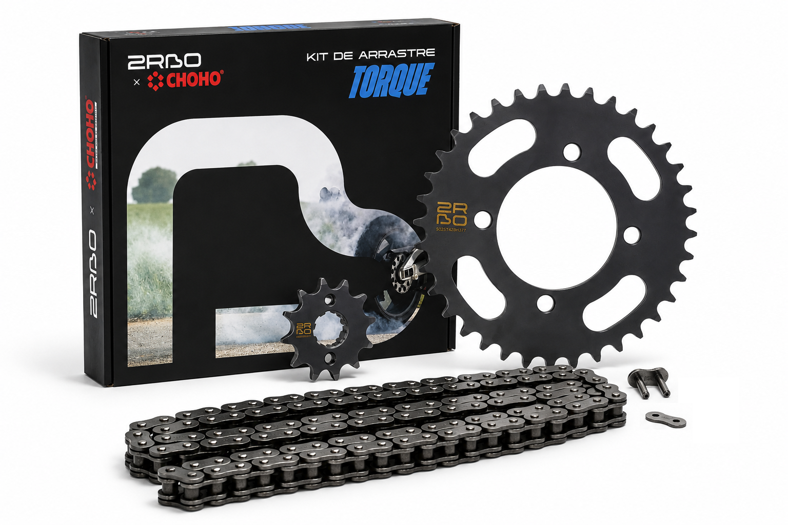 Kit de arrastre nkd 125 torque 2RBO | 37T/13T 428H-120L reforzado