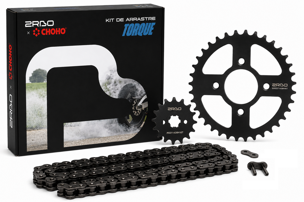 Kit de arrastre discover 125+ 2RBO | 43T/14T 428HS-132L buje-Solido