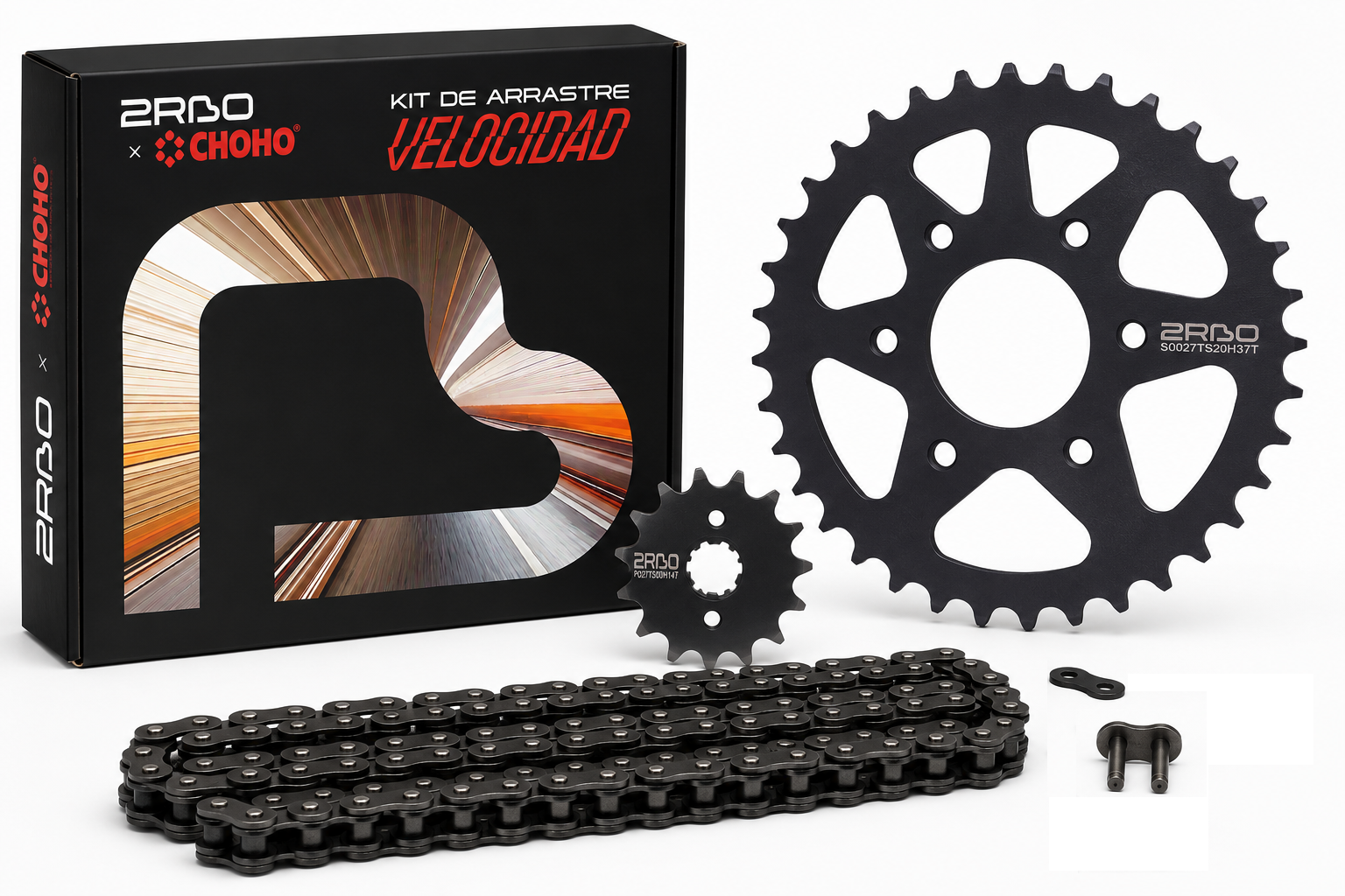 Kit de arrastre ns 200 racing velocidad extra 2RBO | 37T/14T 520HS-110L buje-Solido