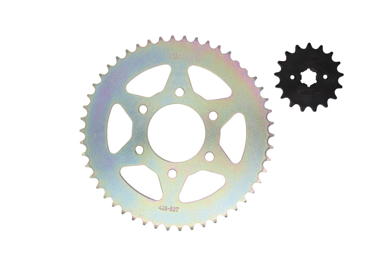 Kit de arrastre dr 150 suzuki CHOHO | 50T/17T 428HS-130L buje-Solido